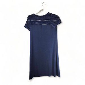 Michael Kors Navy Blue mesh Top Mini Tee Shirt Dress size XS